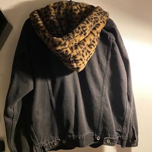 Zara Leopard/Denim Jacket Men’s M